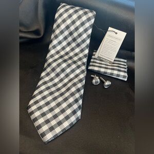 Checkered Black and White Tie Set -NWT-